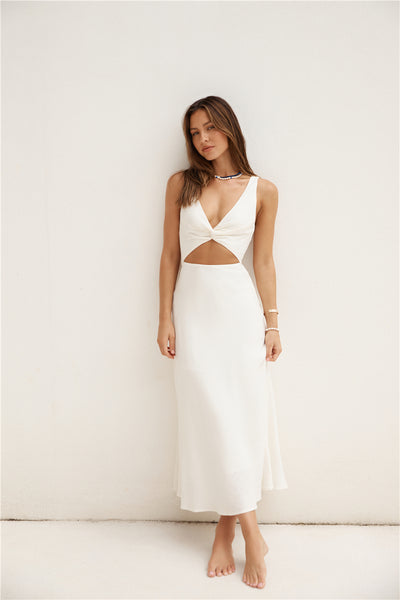 Soft Silhouette Maxi Dress White