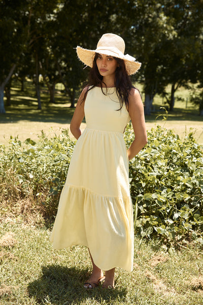 With The Wind Midi Dress Yellow