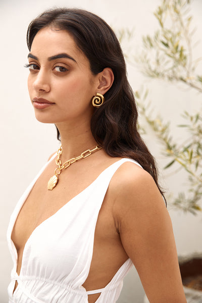 18k Gold Plated Around Cities Earrings Gold