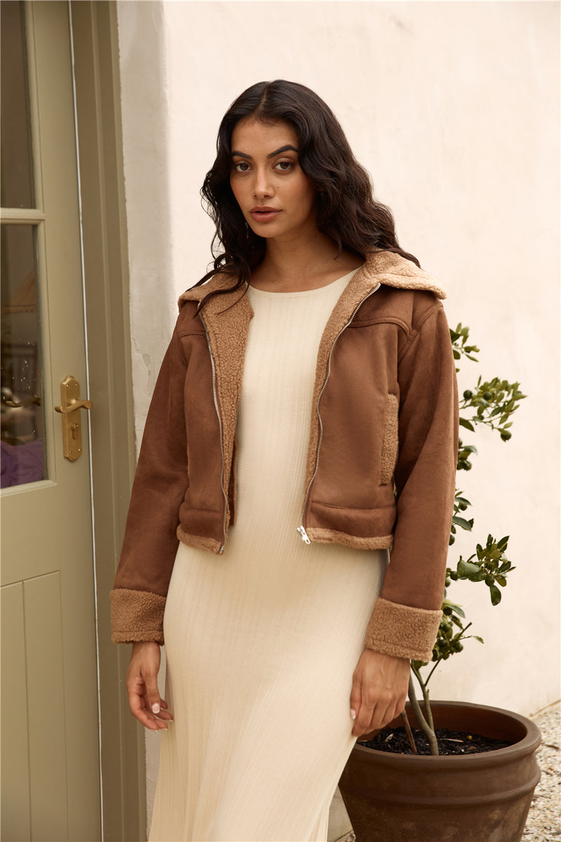 Cloud Chaser Jacket Brown | Fortunate One