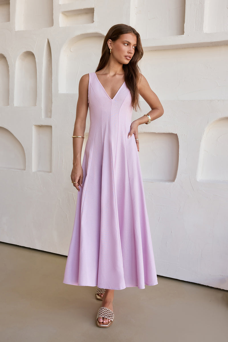 Open Meadows Maxi Dress Lilac | Fortunate One