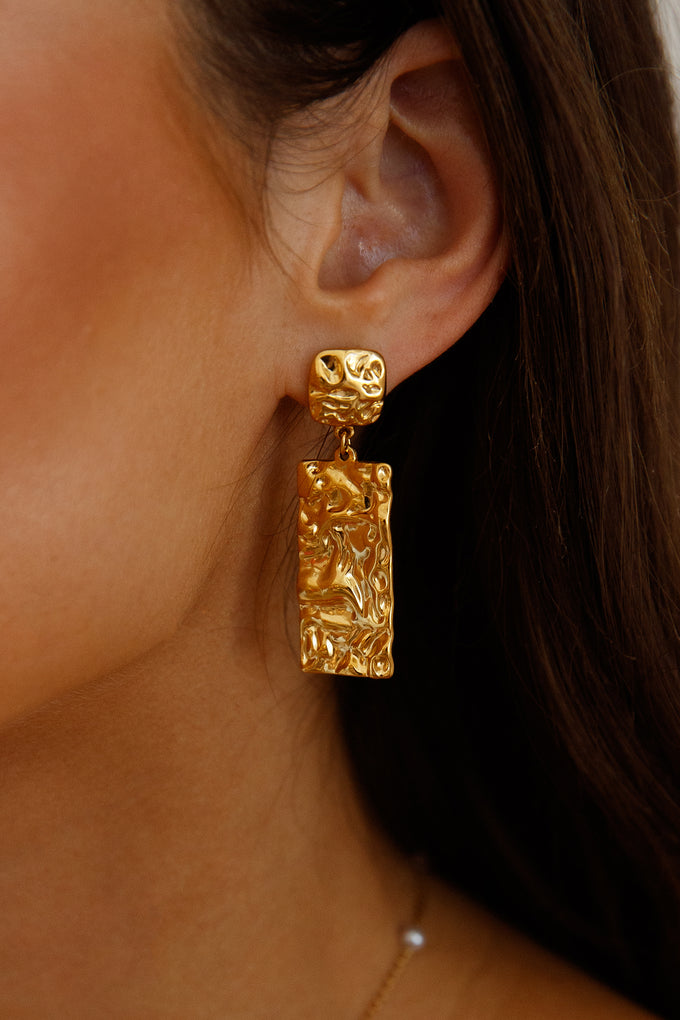 18K Gold Plated Vintage Charm Earrings Gold