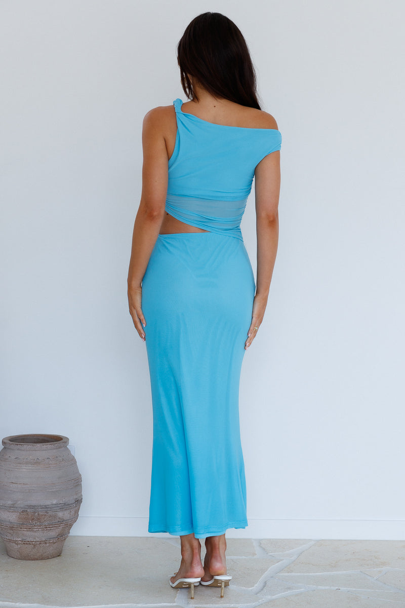 sun and moon off the shoulder dress Summer Moon Off The Shoulder Maxi Dress Blue