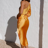 Whisk Away Midi Dress Orange