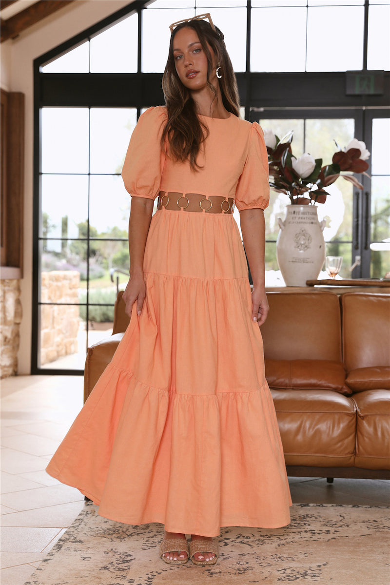CHARLIE HOLIDAY Andrea Maxi Dress Apricot Orange | Fortunate One CHARLIE HOLIDAY Andrea Maxi Dress Apricot Orange | Fortunate One