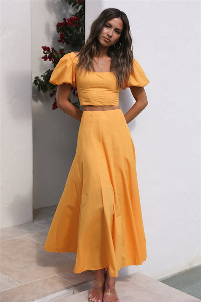 Cool And Calm Maxi Skirt Mustard