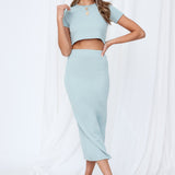 I Catch Clouds Midi Skirt Sage