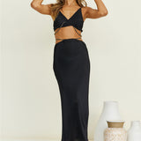 Tropical Nights Maxi Skirt Black