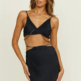Tropical Nights Maxi Skirt Black