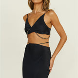 Tropical Nights Maxi Skirt Black