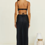 Tropical Nights Maxi Skirt Black