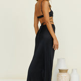 Tropical Nights Maxi Skirt Black