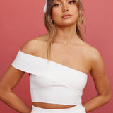 Kiss Above The Clouds Knit Crop White