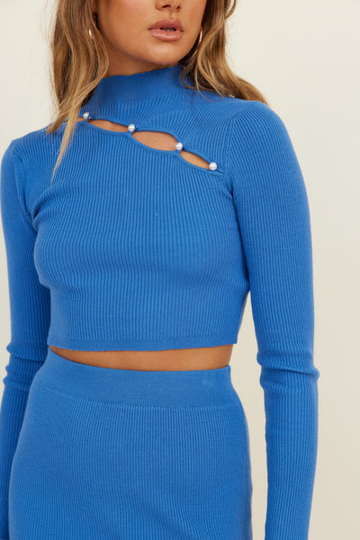 Aster Knit Top Blue
