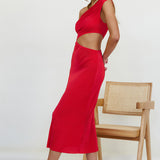 Dusted With Gold Maxi Dress Red