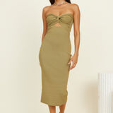 SNDYS Maia Midi Dress Khaki