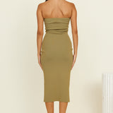 SNDYS Maia Midi Dress Khaki