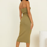SNDYS Maia Midi Dress Khaki
