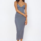 Midnight Magic Midi Dress Grey