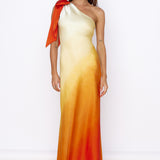 Forever Sunshine Satin Maxi Dress Orange