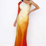 Forever Sunshine Satin Maxi Dress Orange