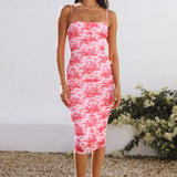 Searching Somewhere Midi Dress Pink