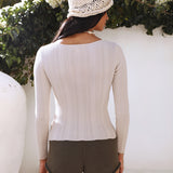 Lucky Roll Knit Top Beige