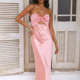 Laced With Gold Maxi Dress Rose