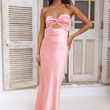 Laced With Gold Maxi Dress Rose