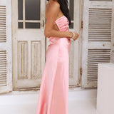 Laced With Gold Maxi Dress Rose