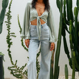 Doves In The Orchard Crop Top Sage