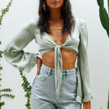 Doves In The Orchard Crop Top Sage