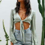 Doves In The Orchard Crop Top Sage