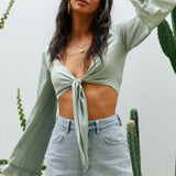 Doves In The Orchard Crop Top Sage