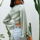 Doves In The Orchard Crop Top Sage