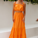 Let It Flow Crop Top Orange