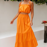 Let It Flow Crop Top Orange