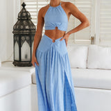 Lemon Tree Maxi Skirt Blue