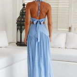 Lemon Tree Maxi Skirt Blue