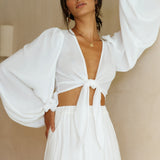 Cloudless Skies Crop Top White