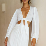 Cloudless Skies Crop Top White