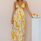 Through The Gardens Maxi Dress Yellow