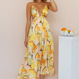 Through The Gardens Maxi Dress Yellow
