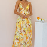 Through The Gardens Maxi Dress Yellow