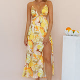 Through The Gardens Maxi Dress Yellow