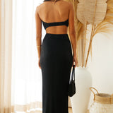 Flowing Sunlight Maxi Skirt Black