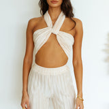Lucky Strike Crop Top Champagne