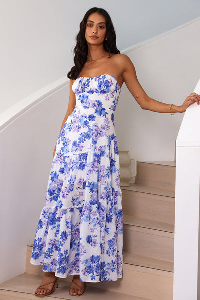 Among The Branches Maxi Dress Blue