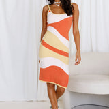 Head Start Midi Dress Orange