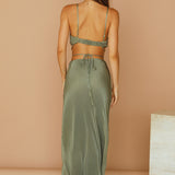 Tropical Nights Maxi Skirt Olive